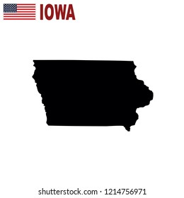 Map of the U.S. state of Iowa on a white background