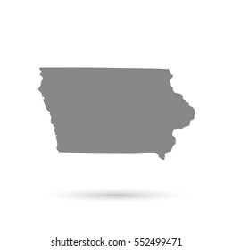 Map of the U.S. state of Iowa on a white background
