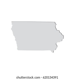 Map of the U.S. state of Iowa on a white background.