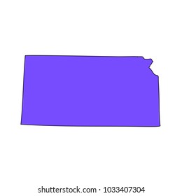 Map of the U.S. state of Kansas on a white background
