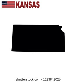 Map of the U.S. state of Kansas on a white background