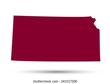 Map of the U.S. state of Kansas on a white background