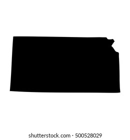 Map of the U.S. state of Kansas on a white background