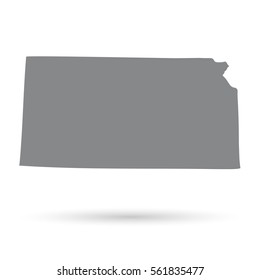 Map of the U.S. state of Kansas on a white background.