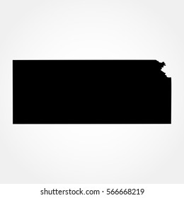 map of the U.S. state of Kansas , vector  