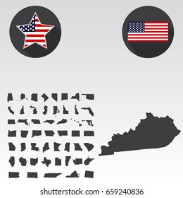 Map of the U.S. state of Kentucky on a white background