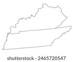 Map of the U.S. state of Kentucky, Tennessee