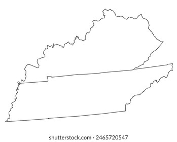 Map of the U.S. state of Kentucky, Tennessee