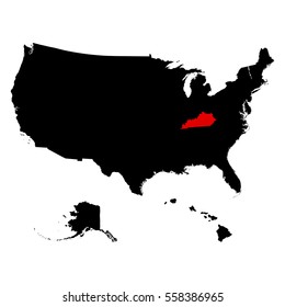 map of the U.S. state of Kentucky . vector 