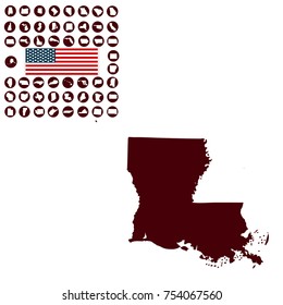 Map of the U.S. state of Louisiana on a white background