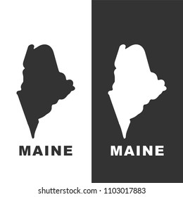 Map of the U.S. state of Maine on white background. Vector stock illustration.