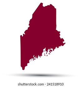 Map of the U.S. state of Maine on a white background 