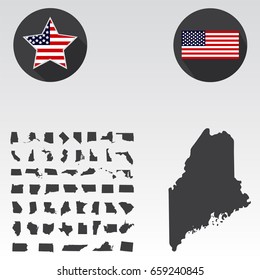 Map of the U.S. state of Maine on a white background