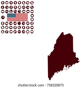 Map of the U.S. state of Maine on a white background