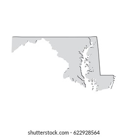 Map of the U.S. state of Maryland on a white background
