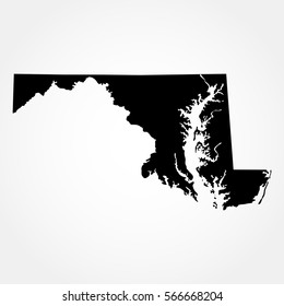 Map Of The U.S. State  Maryland , Vector  