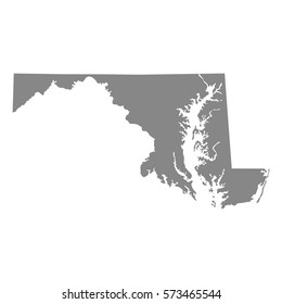 Map Of The U.S. State Of Maryland , Vector  