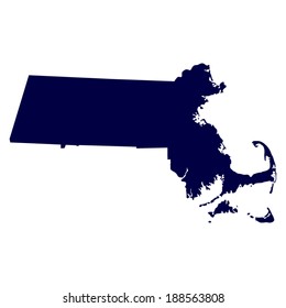 map of the U.S. state of Massachusetts 