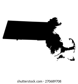 map of the U.S. state of Massachusetts 