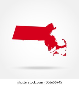 map of the U.S. state of Massachusetts 