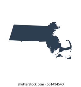 map of the U.S. state of Massachusetts 