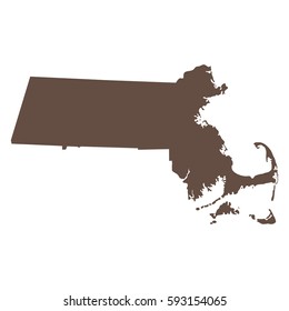 map of the U.S. state  Massachusetts 
