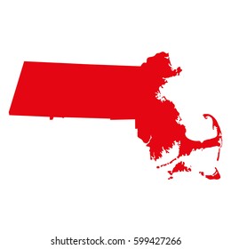 map of the U.S. state  Massachusetts 
