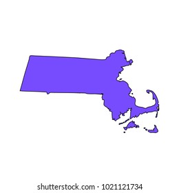 Map of the U.S. state of Massachusetts on a white background