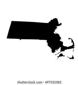 Map of the U.S. state of Massachusetts on a white background
