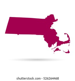Map of the U.S. state of Massachusetts on a white background