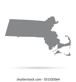 Map of the U.S. state of Massachusetts on a white background
