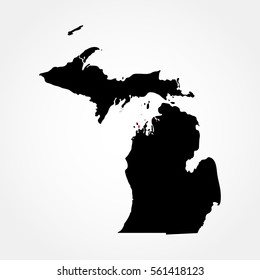 map of the U.S. state  Michigan.