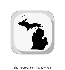 Map of the U.S. state of Michigan.