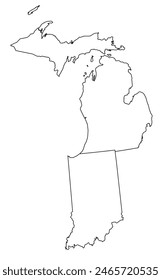 Map of the U.S. state of Michigan, Indiana