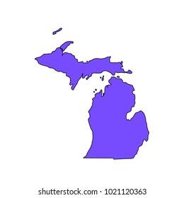 Map of the U.S. state of Michigan on a white background