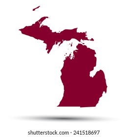 Map of the U.S. state of Michigan on a white background  