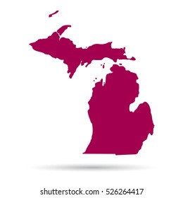 Map of the U.S. state of Michigan on a white background