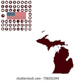 Map of the U.S. state of Michigan on a white background