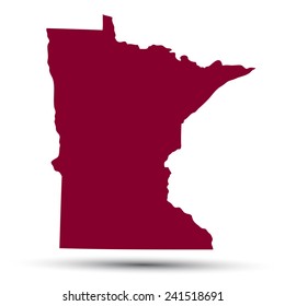 Map of the U.S. state of Minnesota on a white background 