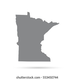 Map of the U.S. state of Minnesota on a white background