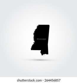 Map of the U.S. state of Mississippi
