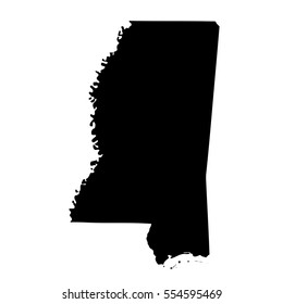 Map of the U.S. state of Mississippi 