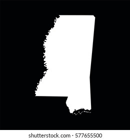 map of the U.S. state of Mississippi 