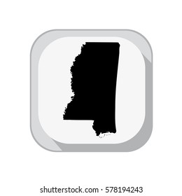 Map of the U.S. state of Mississippi.