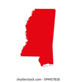 map of the U.S. state of Mississippi 