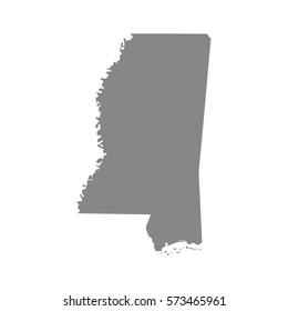 map of the U.S. state of Mississippi , vector  