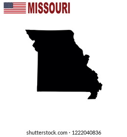 Map of the U.S. state of Missouri on a white background