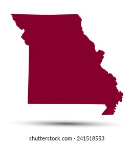 Map of the U.S. state of Missouri on a white background 