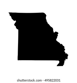 Map of the U.S. state of Missouri on a white background