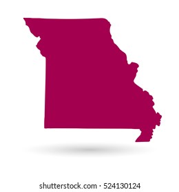 Map of the U.S. state of Missouri on a white background